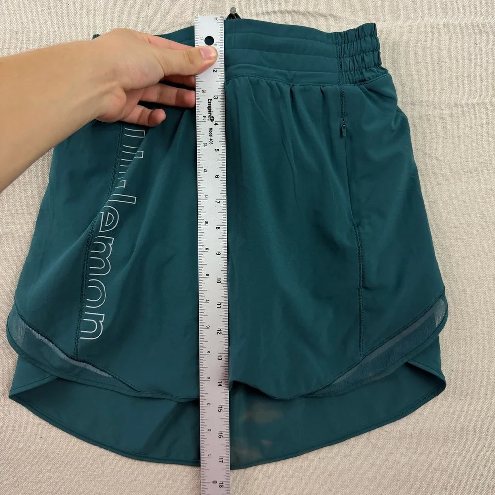 Lululemon Athletic Skort Womens 4 Teal Green Reflective Logo Mesh Trim Active - Picture 6 of 7